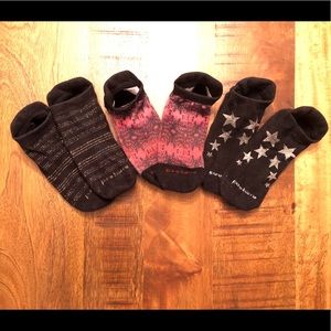 Set of three Pure Barre socks. GUC. Small